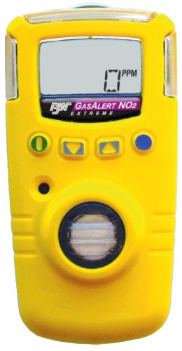 BW Technologies GAXT-D-DL GasAlert Extreme Nitrogen Dioxide (NO2) Single Gas Detector, 0-99.9 ppm Measuring Range, Yellow