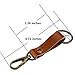 Top Plaza Custom Personalized Name Letter Engraved Keychain Retro Vintage Brozen Ring Golden Brown Genuine Leather Key Ring (No Engraved)