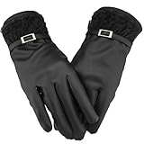 Nanxson(TM) screentouch PU leader women gloves cold weather gloves black ST0001