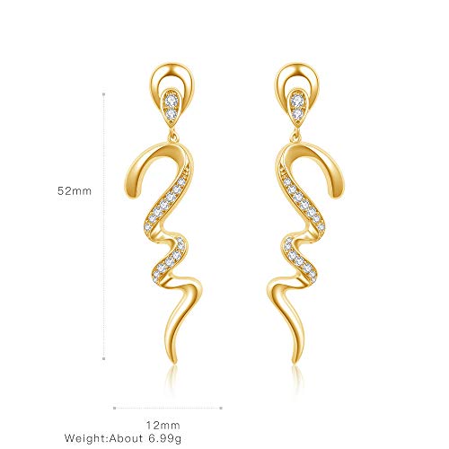 Italina Bijoux Pendientes Mujer Joyería de Moda Pendientes en forma de serpiente Baño de Rodio/Oro/Oro-rosa con… Italina Bijoux Pendientes Mujer Joyería de Moda Pendientes en forma de serpiente Baño de Rodio/Oro/Oro-rosa con… - Imagen 3