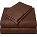 Queen Sheets Luxury Soft 100% Egyptian Cotton - Sheet Set for Queen Mattress Chocolate Solid 15" Deep Pocket # Exotic Bedding Collection primary