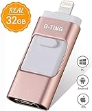 USB Flash Drives for iPhone 32 GB Pen-Drive Memory Storage, G-TING Jump Drive Lightning Memory Stick External Storage, Memory Expansion for Apple iOS Android Computers (Pink) …