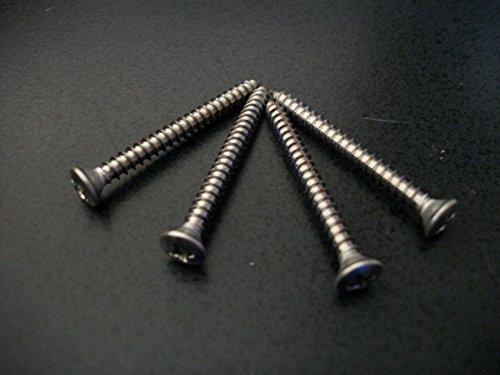 4 Pack Stainless Steel Long Guitar Neckplate Screws 1-3/4 inch X #8 Made in USA