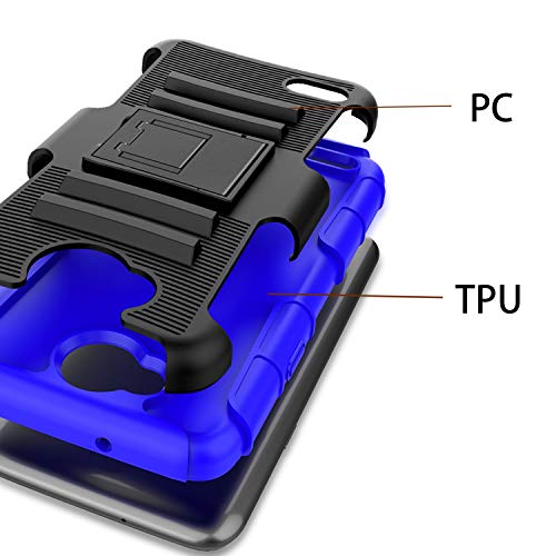 OEAGO LG X Charge Case, LG Fiesta 2 LTE Phone Case, LG Fiesta LTE Case, LG X Power 2 (2017) Case, [Shockproof] [Impact Protection] Tough Rugged Dual Layer Protective Case with Kickstand - Blue - Thumbnail 4