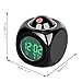 Konesky Projection Alarm Clock, LED Desk Clock with Digital LCD Voice Talking Function, Alarm,Snooze,Temperature,Time(12H/24H) Display (Black)