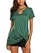 Queensheero Women’s Casual Summer Short Sleeve Tops Criss Cross T Shirts Twist Knot Tee Blouses