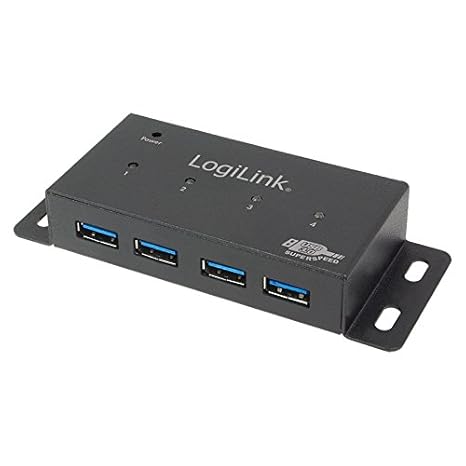 LogiLink UA0149 USB 3.0 HUB 4-Port, Metal, incl. Power Display