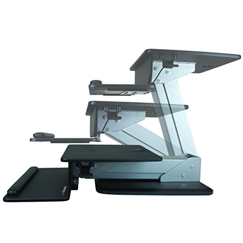 StarTech.com Height Adjustable Standing Desk Converter - Sit Stand Desk with One-finger Adjustment - Ergonomic Desk