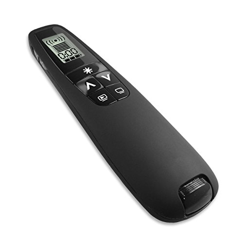 Clever Wireless Presenter | Professional Presentation Remote & Clicker PowerPoint, Keynote & Google Slides | USB Wireless Receiver, LCD Display & Powerful Green Laser Pointer | Up to 100 Ft. - Thumbnail 6