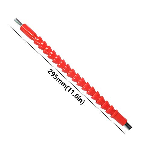 Enhanced Edition Flexible Extension Magnetic Screwdriver Extention Hex Shaft Screw Power Drill Connection Tip 11.8'' Flex Adapter W/Extend Drive Quick Connect Adaptor Size Hexagon 1/4 ''