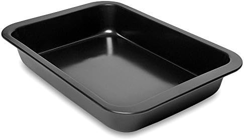 Rectangle Cake Pan 13 inch, ideal for Baking Made of Non-Stick Black Aluminum for Home Kitchen and Catering