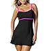 Diamondo Plus Size Women One-piece Push-up Padded Swim Dress Swimsuit Bikini US Size XL-3XL (3XL)