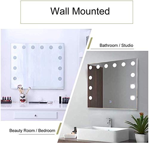 Chende Lighted Vanity Mirror with Dimmable LED Bulbs, Hollywood Style ...