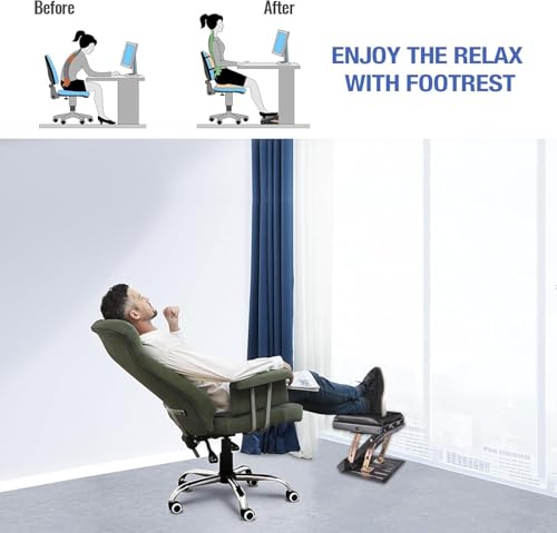 Nalacal Adjustable Foot Rest For Under Desk At Work, Ergonomic Stool Computer Footrest Foldable Height Soft Cushion Office, Gaming,Computer