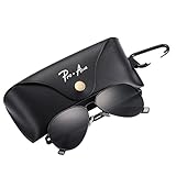 Pro Acme Small Polarized Aviator Sunglasses for Adult Small Face and Junior,52mm (Black Frame/Black Lens)