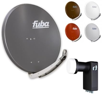 Fuba DAA 850 HD Sat Anlage - 4 Teilnehmer (m. Inverto Quad LNB) - Sat Anlage bestehend aus Fuba DAA 850 in Ihrer Wunschfarbe 