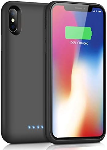 Battery Case for iPhone X/Xs, [6500mAh] Xooparc Protective Portable Charging Case Rechargeable Extended Battery Pack for Apple iPhone Xs&X (5.8') Backup Power Bank Cover - Black