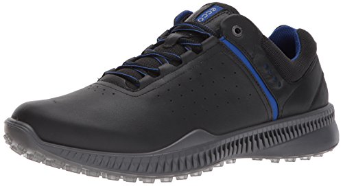 ECCO Men's S-Drive Perforated Golf Shoe, Black/Steel, 44 M EU/10-10.5 D(M) US