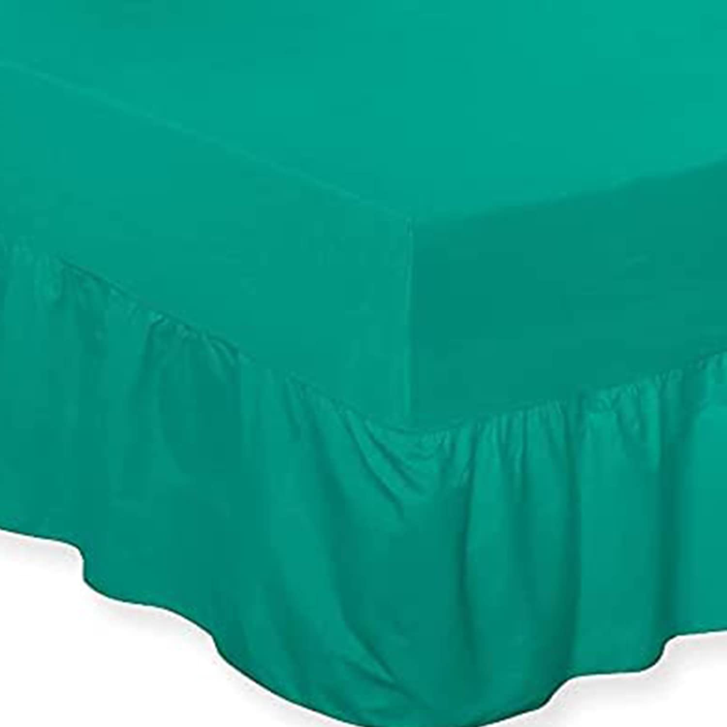 DTEX HOMES Luxury Extra Deep Frilled Valance Fitted Sheets, King Teal