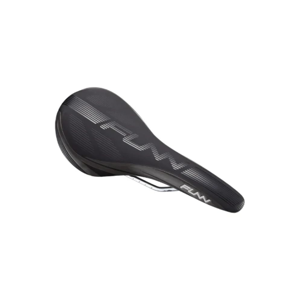 Funn Adlib Mountain Bike Saddle with Durable CrMo Rails, Tough and Lightweight Bike Seat, Slim Shape Vinyl Leather Covered Bicycle Saddle For MTB, BMX and Road Bike (Black)