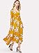 Milumia Women's Button Up Split Floral Print Flowy Party Maxi Dress Medium M-Yellow-White