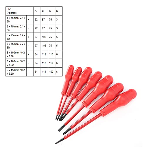 YWBL-WH Isolierter Schraubendreher-Satz, 7-teilig, Magnetisch-genauer Satz Elektriker Reapir Tool Pack 9701 Manueller… – Bild 3