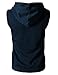 H2H Men Slim Fit Zip-up Hoodie Tank Tops Casual Lightweight Gym Bodybuilding Sleeveless Hooded Vest NAVY US S/Asia M (CMOHOSL01)