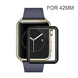 Apple Watch 42mm Screen Protector, Amoner iWatch Tempered Glass Screen Film [Full Coverage][2.5D Curved Edge] for 42mm iWatch Series 3/2/1 (Black)