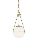 Meridian M7025NB Pendant, 1-Light 60 Watts, Natural Brass