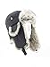 FUR WINTER Taslon Faux Fur Aviator Ski Trapper Trooper Pilot Hat BLK/Gry M/L