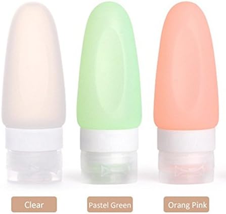 Travel Bottles-KEYI Portable Food Grade Squeeze Silicone Liquid Travel Bottle TSA Approved For Shampoo, Conditioner, Lotion, Toiletries, condiments ((2oz, Pack of 3))