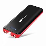 16000 mAh Power Bank, EC Technology Portable Charger External Battery Pack with Auto IC, High Capacity with 3 USB Outports- Black and Red