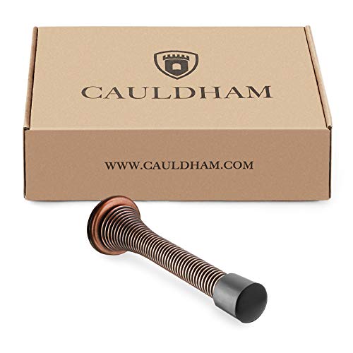 Cauldham 10 Pack Heavy-Duty Spring Door Stop - 3-1/8" Flexible Stopper with Rubber Bumper - Oil Rubbed Bronze - Thumbnail 4