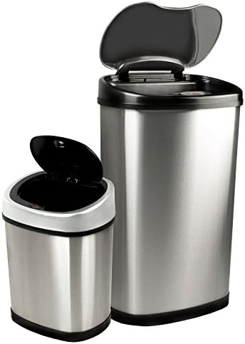 Nine Stars Sensor Trash Cans - Stainless Steel - 3.2 gal. / 13.2 gal.