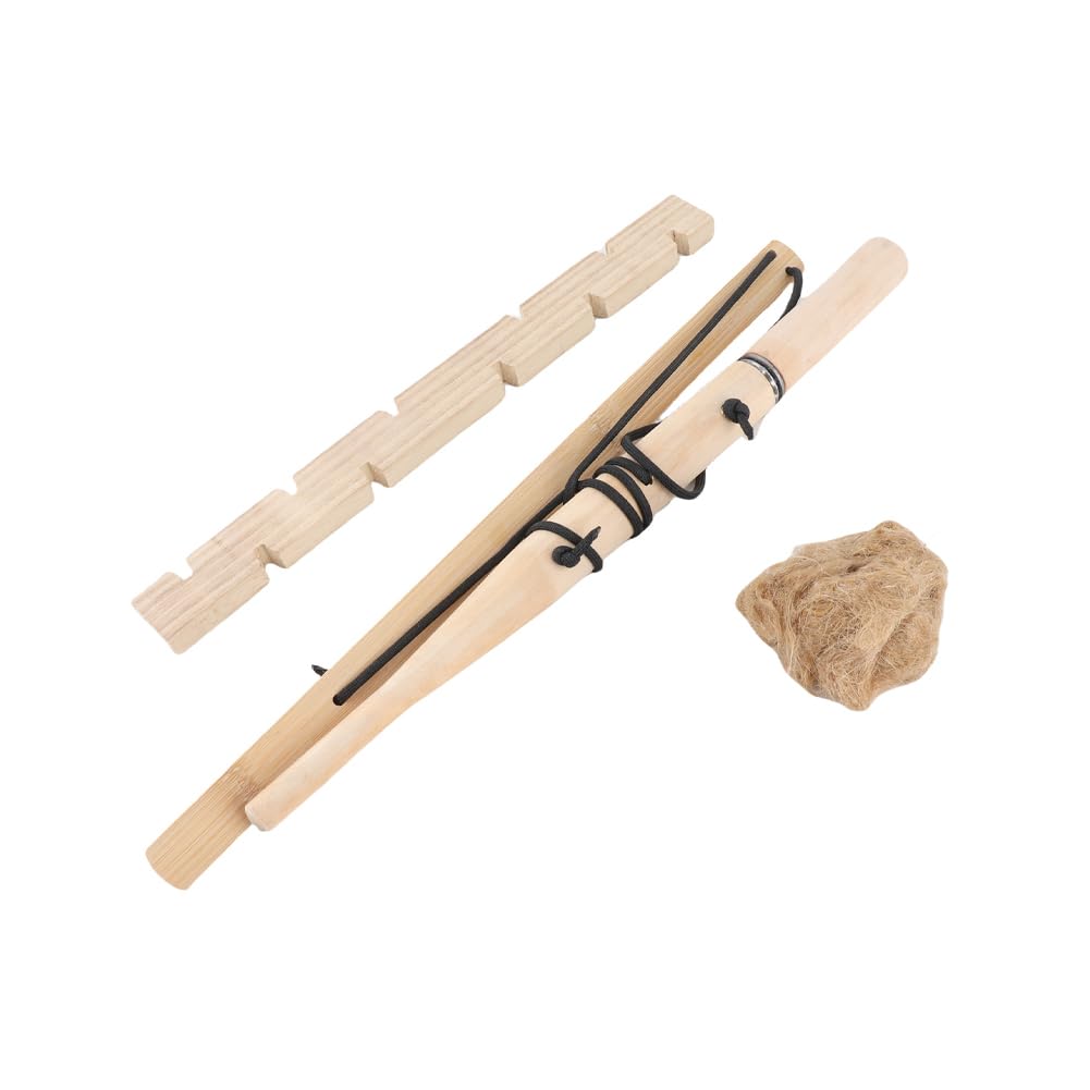 Joyzan Fire Starter Kit, Outdoor Fire Starting Bow Fires Making Tool Primitive Wood Survival Emergency Ignitor Set Flat Head Drilling Practice Friction Camping Exploring Hiking Outward Bound Training