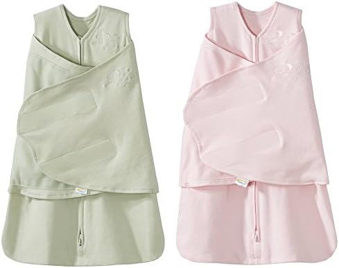 HALO 2 Pack SleepSack 100% Cotton Swaddle, Newborn, Pink/Sage