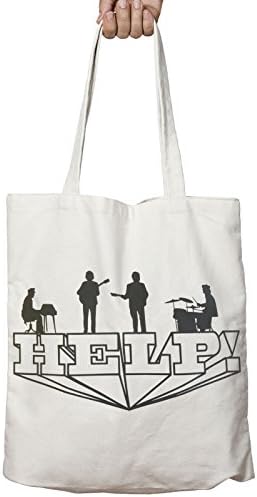 The Beatles Tote Bag Eco Shopper Bag Help Band Logo Official White One Size