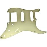 KAISH 11 Hole Metal Aluminum Anodized Modern Style ST/Strat HSS Pickguard Guitar Pick Guard Scratch Plate for Stratocaster/Strat Made in USA/Mexico Gold