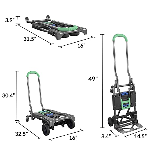 COSCO Shifter MultiPosition Folding Hand Truck and Cart, Green