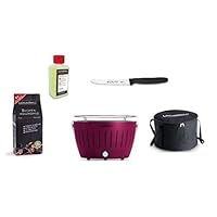  Lotusgrill Lotusgrill klein lila Edelstahl Stahl Kunststoff Camping Balkon Picknick ✔ rund ✔ tragbar rauchfrei ✔ Grillen mit Holzkohle ✔ für den Tisch 