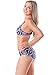 BAWDY Women's Push-Up Twist Top and Mid Rise Bottom Bikini Set, F13521, M
