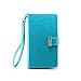 IZENGATE Samsung Galaxy Note 4 Wallet Case - Executive Premium PU Leather Flip Cover Folio with Stand (Turquoise Blue)