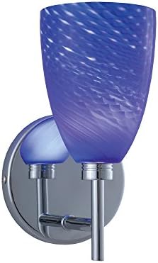 Jesco Lighting WS220-BU/SN Goblet Series 220 1-Light Wall Sconce, Blue/Satin