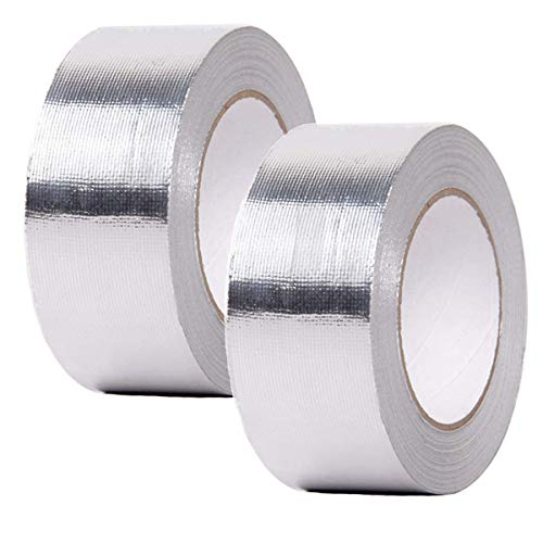 Westspark 2X Fiber-Glass Aluminum Foil Tape,2 inch 82ft Professional Grade Composites Adhesive Silver Duct Tape Roll for Pipe Sealing, HVAC, Metal Repair, Patching Hot& Cold Air Ducts, Heat Insulation