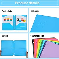 EOOUT 10 Pack Binder Folders 2 Pocket File Folders