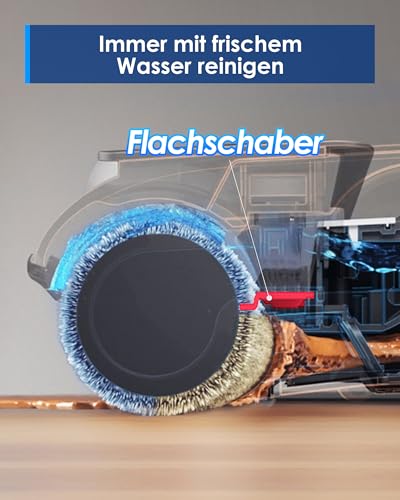 Tineco iFLOOR 5 Breeze Complete Nass Trockensauger, EIN-Schritt-Reinigung für Hartböden, Kantenreinigung <0.5cm, Dreifache Batterielebensdauer, Selbstreinigung, Leichtes Kabelloses Saugwischer, Blau thumbnail 3