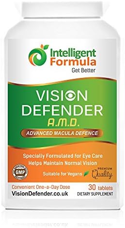 VISION DEFENDER AMD Eye Supplement: Lutein Complex, Zeaxanthin, Vitamins & Minerals for Ocular Health & Eye-Care. 1 month supply (30 tablets) One-A-Day Vegan Nutrients for Eyes by Intelligent Formula