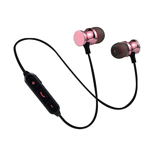 Shot Case Bluetooth Headphones Metal for Motorola One Action Wireless Remote Control Hands- In-Ear Universal Pink