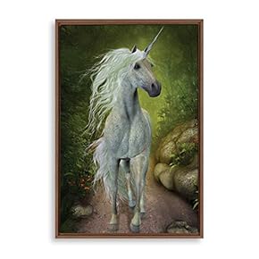 Framed Canvas Wall Art Unicorn Canvas Prints Home Artwork Decoration for Living Room,Bedroom - 16x24 inches