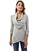 PattyBoutik Women High-Low Hem Pullover Blouse (Light Heather Gray Large)